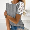 thumbnail image 1 of Fiudx Liquidación de Ahorros de Verano Blusa de Manga Corta con Cuello Redondo y Estampado para Mujer, 1 of 5
