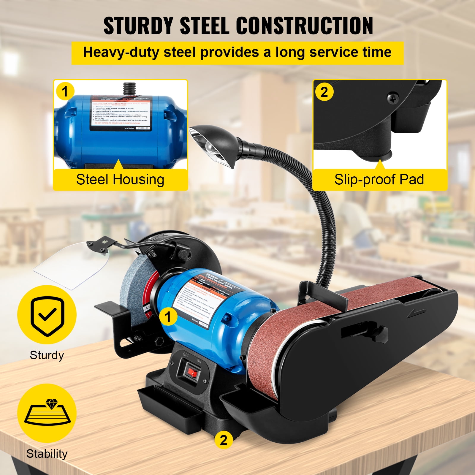 Bench grinder belt sander combo online