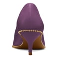 thumbnail image 4 of XYD Women Comfort Kitten Heels Pumps Slip On Pointed Closed Toe Studs Around Formal Office Shoes Size 7 Purple, 4 of 4
