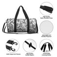 thumbnail image 6 of ZNDUO Grey Abstract Mosaic Art Pattern Round Travel Bag, Sports Tote Gym Shoulder Bag Weekenders Bags for Women Men, 6 of 8