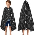 thumbnail image 3 of Black White Gothic Dreamcatcher Moon Star Pattern Hooded Bath Towel，50"x30" for Ages 3 To 12 Kids, Quick Dry Lightweight Soft Microfiber Hood Beach Towel Cover Up for Kids, 3 of 7