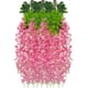 thumbnail image 1 of Nvzi Flores colgantes de glicina rosa, paquete de 12 enredaderas de flores, glicina falsa, flores de glicina artificiales de 3,61 pies,guirnalda de flores para decoración, 1 of 5