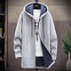 thumbnail image 2 of Suéter de chenilla grueso con forro polar para hombre de otoño e invierno, abrigo con capucha de longitud media de moda, suéter de moda, 2 of 5