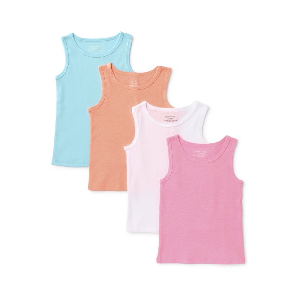 Garanimals Garanimals Baby & Toddler Girls Solid Tank Tops, 4Pack