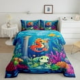 thumbnail image 2 of Erosebridal Sea Turtle Seahorse Bedding Twin Comforter Set,Underwater World Down Comforter,Marine Room Decorative,Reversible,Lightweight,2-Piece, 2 of 8