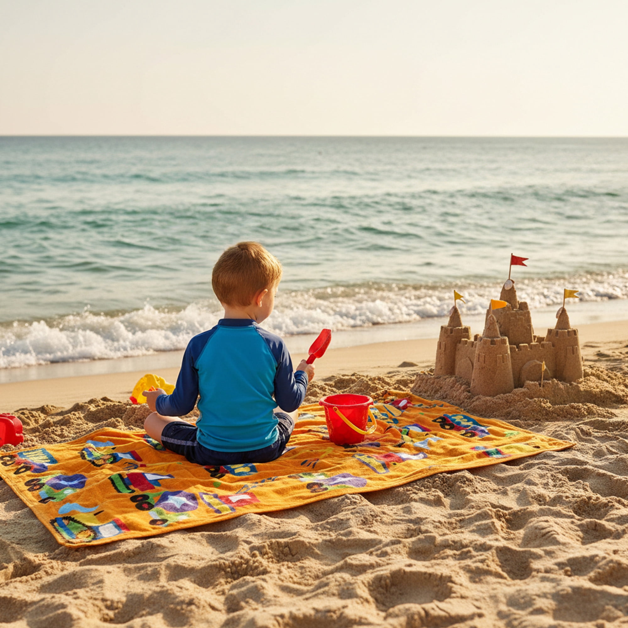 Wildkin Kids 100% Cotton Beach Towel for Boys and Girls (Under Construction)