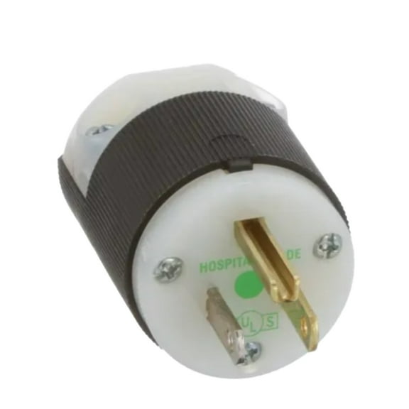 HBL8215C Straight Blade Plug, 15 A/125 V, 10-18 AWG, Screw Terminal, Insulgrip Series