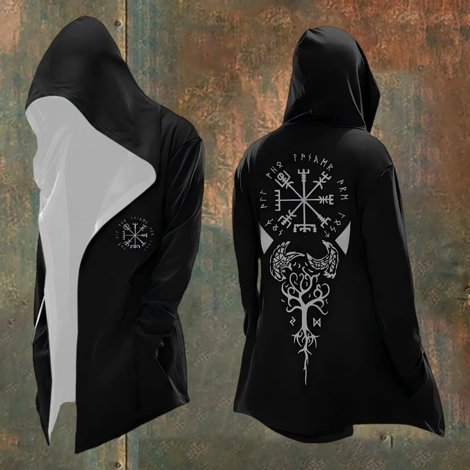 Generisch Manteau D'hiver Pour Homme - Long Cardigan à Capuche - Veste