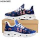 thumbnail image 1 of Zapatillas de deporte unisex con cordones y diseño de calavera y bandera estadounidense, de tendencia, para mujer, calzado transpirable para caminar, 1 of 6