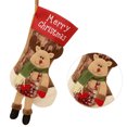 thumbnail image 1 of Bewildely 6 uds calcetines de Navidad de arpillera grandes calcetines de Navidad de yute bolsa de regalo de vacaciones adornos hogar chimenea decoración Kits de decoración para fiestas No.03 Bewildely HA000916-03B, 1 of 6
