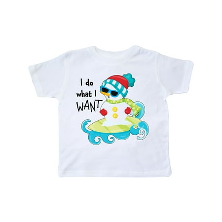 

Inktastic I Do What I Want summer snowman surfing Gift Toddler Boy or Toddler Girl T-Shirt