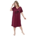 thumbnail image 5 of FEREMO Plus Size Nightgowns for Women Short Sleeve Printed Sleepwear Long Comfy Sleep Gown 2 Pack (1X), 5 of 7