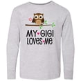 thumbnail image 3 of Inktastic My Gigi Loves Me Girl Owl Long Sleeve Youth T-Shirt, 3 of 5