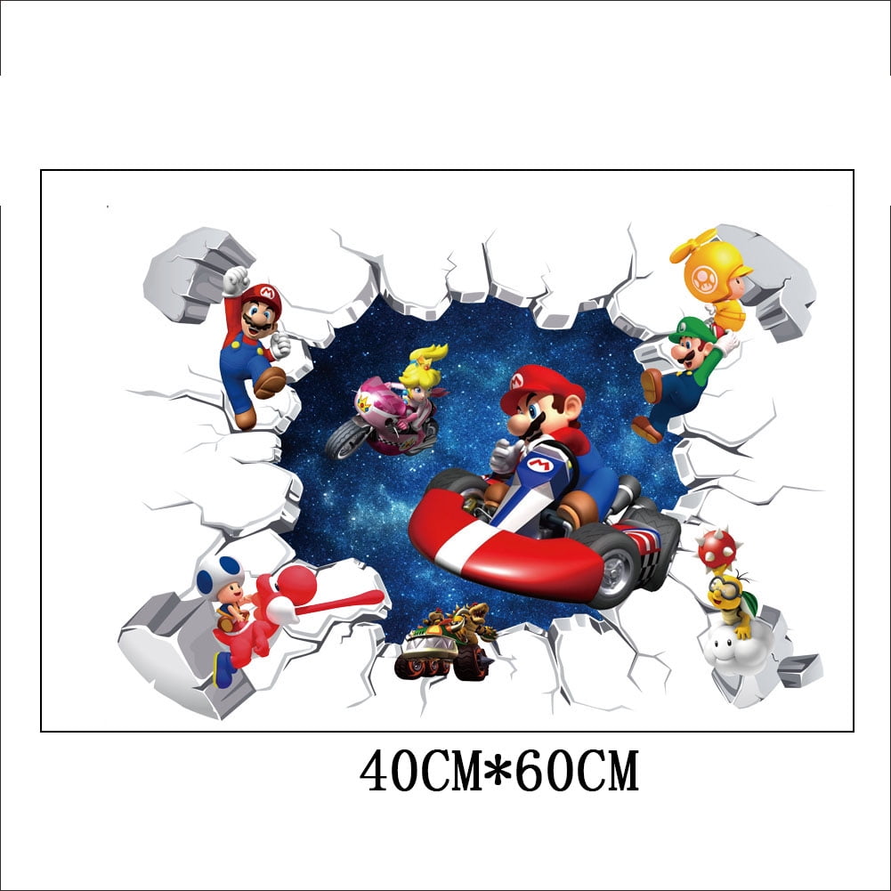 Wall Stickers Boys Girl Wall Decal for Bedroom Living Room Hotel Decor Mario Wall Decals Bedroom Decor Nursery Decorative 2PC 12X23.7inch