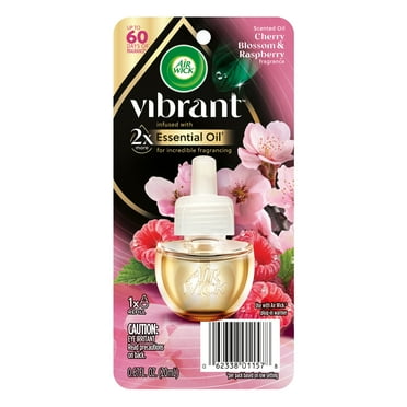 Air Wick Vibrant Plug-In Scented Oil Air Freshener Warmer Refill, Cherry Blossom and Raspberry, 1 Count