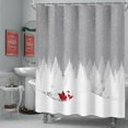 thumbnail image 5 of Santa Shower Curtain Christmas Winter Snow Grey Holiday Shower Curtains for Bathroom, Simple Merry Christmas Tree Fabric Cloth Bath Decor Set with 12 Hooks, 72x72 inch, 5 of 6