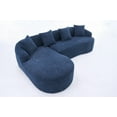 thumbnail image 6 of Navy Blue Full Compression Sponge L-Shape Sofa|Super Comfort with Wide Armrests & Deep Seat, 6 of 10