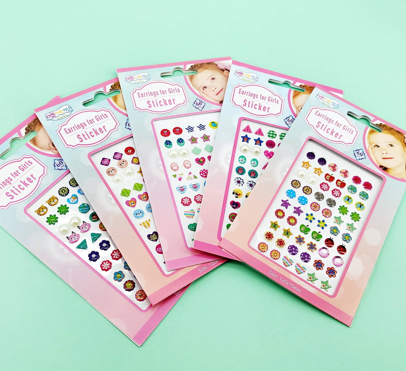 Stick on Earrings for Little Girls Gems Diamond Sticker Earrings  Self-Adhesive Glitter Craft Crystal Stickers 300Pcs