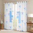 thumbnail image 2 of Castle Fairy Teens Boys Girls Bowknot Personalized Initial H Blackout Curtains Set of 2 (52x84 Each),Blue Geometric Stripes Window Curtains,Dreamy Princess Curtains and Drapes, 2 of 6