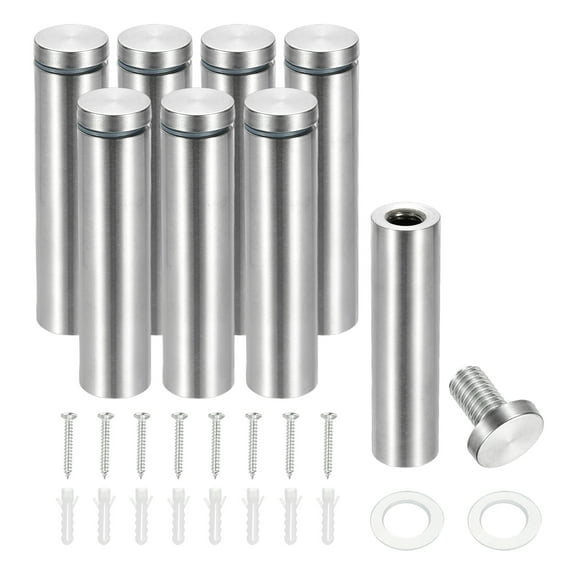 3/4" x 3.2" Standoff Screws, 8 Pack Stainless Steel Wall Mount Sign Standoffs Mounting Hardware Advertising Nail, Silver