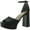 Black Woven Nappa, variant on Womens Nattie Faux Leather Square Toe Platform Sandals