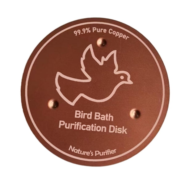 Disco de cobre para baño de pájaros, disco purificador de cobre para baño de pájaros, limpieza inferior resistente Pájaro volador