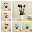 thumbnail image 2 of Bloom Forever Artificial Bonsai Aesthetic Plastic Wedding Craft Fake Tulip with Flowerpot for Desktop, 2 of 7