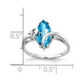 thumbnail image 2 of Primal Gold 14 Karat White Gold 12x6mm Marquise Blue Topaz and Diamond Ring, 2 of 3