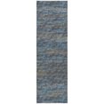thumbnail image 2 of Addison Rugs Dream Shag Premium Machine Washable Transitional Horizontal Bars Blue Runner Rug, 2'3" x 7'6", 2 of 8
