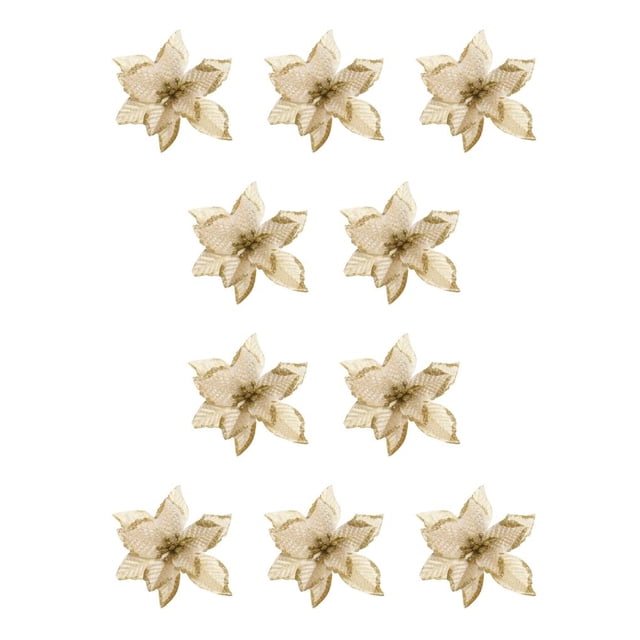 Paquete de 10 adornos de flores artificiales Toystoory navideñas Type1 NO1