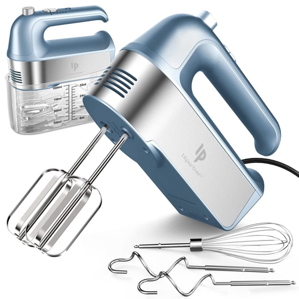 Batidora De Mano Batidoras De Cocina Eléctricas De 450 W Con Estuche De Almacenamiento De Taza De Báscula Turbo Boost/Velocidad De Autocontrol + 5 Velocidades + Botón De Expulsión + 5 Accesorios De Ac
