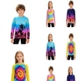 thumbnail image 2 of LRen Boys Long Sleeve Rash Guard, Tie Dye Print Boys Rash Guard Swimsuit Sun Swim Top for Beach Pool Summer Outings,3-4 Years, 2 of 7