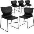 thumbnail image 2 of BizChair 5 Pack 661 lb. Capacity Black Full Back Stack Chair with Black Powder Coated Frame, 2 of 14