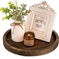 thumbnail image 7 of Round Wood Candle Tray Rustic Wooden Candle Holder Distressed Pillar Stand Farmhouse Tea Light Plate Base for Living Room Coffee Table Centerpiece for Kitchen Counter Bathroom Home Decor, 7 of 7