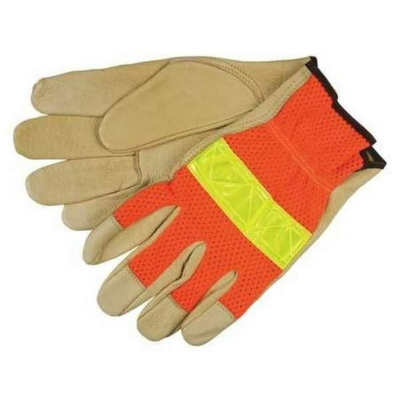 Mcr Safety Leather Gloves,Beige,2XL,PR  34111XXL