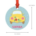 thumbnail image 3 of Koyal Wholesale Personalized  Metal Christmas Ornament, Hippie 1970s VW Yellow Bug, 1-Pack, 3 of 3