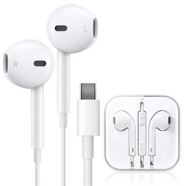 Type C Headphone with Microphone, USB C Earbuds with Mic, USB Type-C  Earphones Volume Control, White