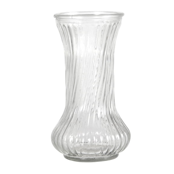 8.5" Fluted Glass Vase by Ashland – Swirled Design for Seasonal Floral Arrangements & Home Decor - 12 Pack