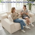 thumbnail image 3 of 3-in-1 Convertible Sofa: 54 inch Boneless Loveseat Sleeper with 4 Pillows  for Bedroom, No Assembly, Beige, 3 of 8