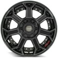 thumbnail image 2 of 4PLAY Wheels 4P70 22 Inch Rims and Tires Fit 5x127 & 5x139.7 22x10 Gloss Black Brushed with Tinted Clear - TerraMax RT 33x12.50/22 (Set of 5), 2 of 5