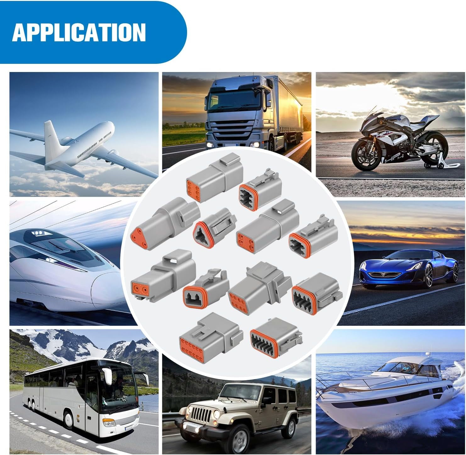 Nilight 6 PIN DT Connector Kit 3 Sets Size 16 Solid Contacts Waterproof Male Female Terminal for 14-20 AWG DT Series Connectors Car Truck Motorcycle Off-Road Vehicles Boat