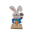thumbnail image 5 of Adorno de conejo de madera para Pascua, animales pintados súper lindos, decoración de escritorio para el hogar, sala de estar, dormitorio, estilo 2, 5 of 5