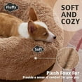 thumbnail image 3 of Calming Donut Dog Bed Pillow for Small Medium Pets, Machine Washable Removable Cover, Comfort Plush Fluffy Faux Fur with Anti-Slip Bottom, Cats-Friendly Round Cuddly Design, Ocher, 23 inches, 3 of 7