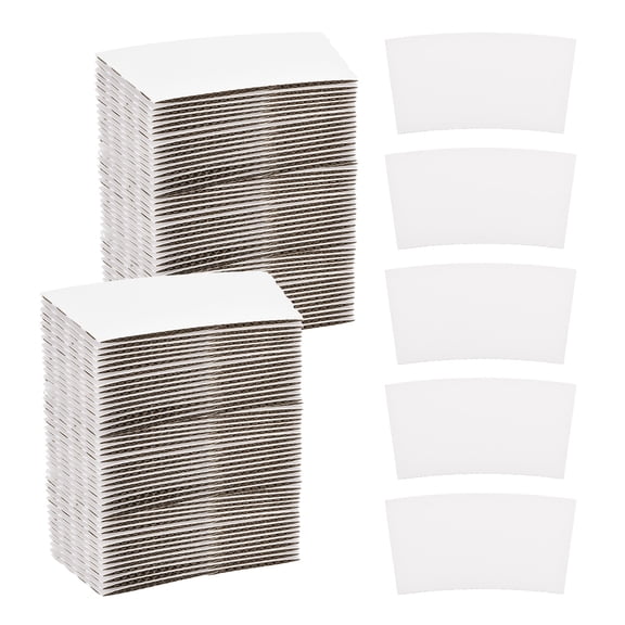 200pcs Disposable Coffee Cup Sleeves, Cardboard Cup Sleeves for Paper Cups Insulation Hand Protection White