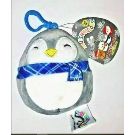 Kellytoy Squishmallow Clip on 3.5 Inches Christmas Holiday Luna The Penguin Plush Stuffed Toy