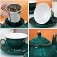 thumbnail image 3 of Tea Set 22-Piece Porcelain Ceramic Coffee Tea Gift Sets Cups Saucer Service for 6 Teapot Sugar Bowl Creamer Pitcher and Teaspoons Porcelain Tea Set for Mother's Day(WITHOUT Mug Hooks))), 3 of 8
