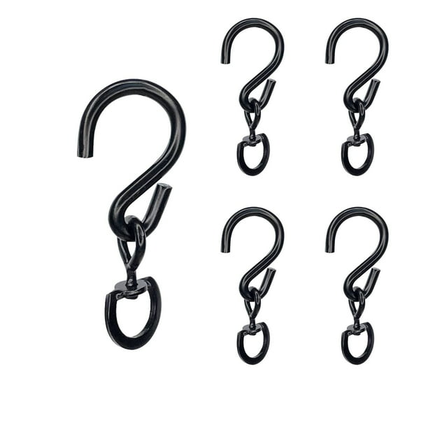 5 PCS Black Swivel Plant Hook Swivel Extensions Spinners Heavy Duty