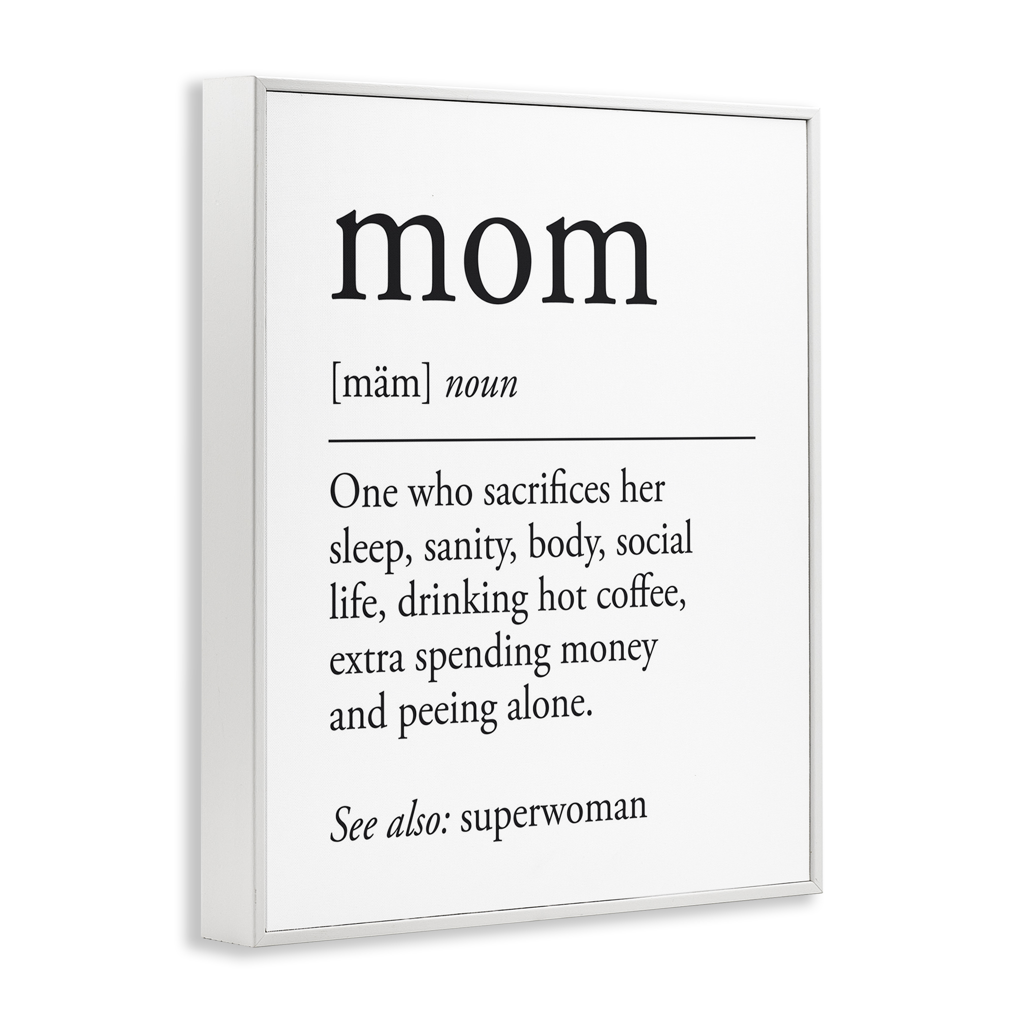 Stupell Industries Mom Definition Sentiment Typography Painting White Framed Art Print Wall Art, 16 x 20