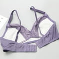 thumbnail image 4 of Aofany Women's Plus Size Lace Bra Fashion Comfortable Breathable Lace No Steel Ring Lift Breasts Bra Woman Underwear Holiday Purple 85C, 4 of 4
