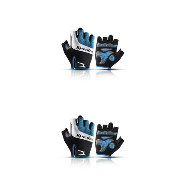 Yuarrent Guantes de ciclismo de 2 piezas Protector deportivo resistente al desgaste Guante sin dedos Azul SG 2piezas